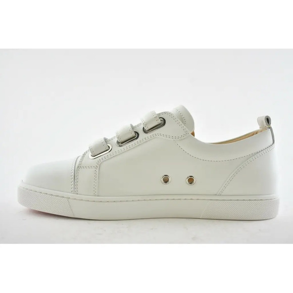 Christian Louboutin Kiddo Donna Flat Calf Leather White Strap Trainer Sneaker 40 - Picture 9 of 12